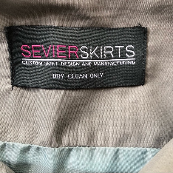 Sevier Skirts Plaid A-Line Skirt Grey, White, Light Blue & Metallic Copper Sz 10 - Picture 4 of 7